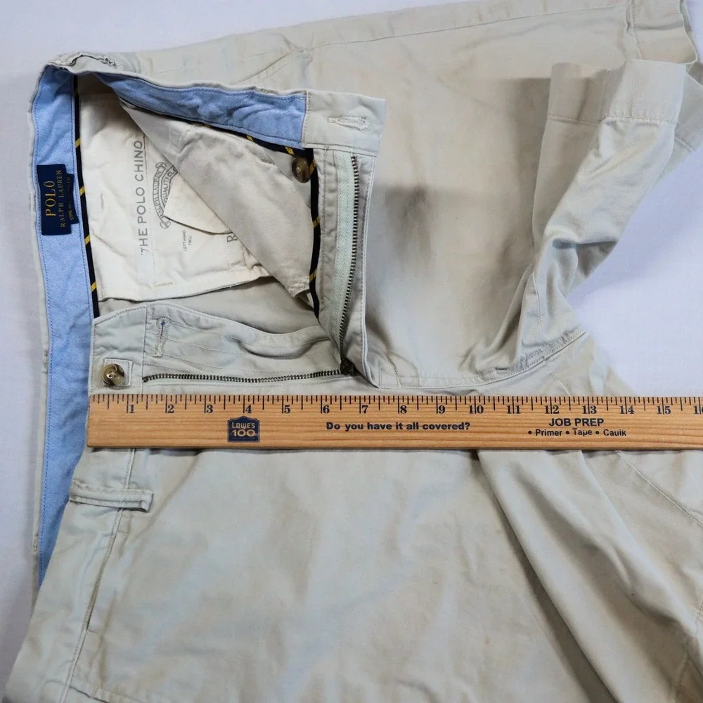 Polo Ralph Lauren Chino Shorts Mens‎ 36 Khaki Beige Stretch Classic Fit Cotton